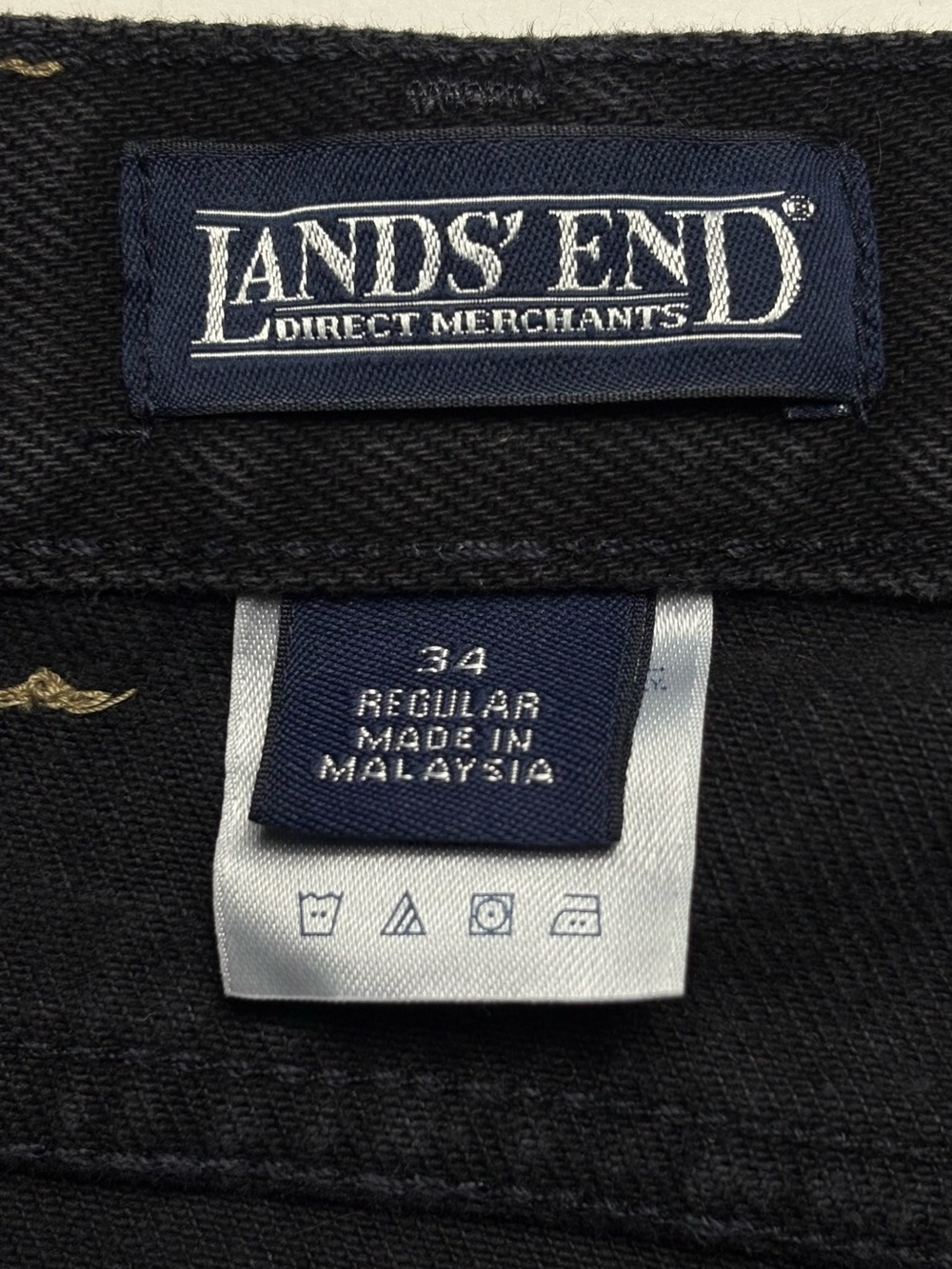 NWT VTG 90s Lands End Relaxed Fit Black Jeans 34x34 Deadstock - Picture 8 of 12